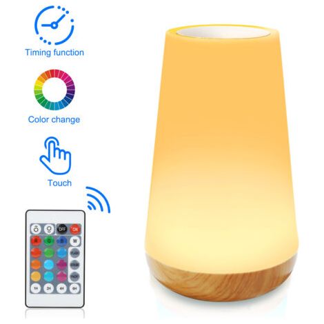 LED-Nachtlicht, berührungsempfindliche Nachttischlampe, Fernbedienung, einstellbare Helligkeit, wiederaufladbarer Akku, geeignet für Schlafzimmer, Kinderzimmer, Wohnzimmer (1/5)