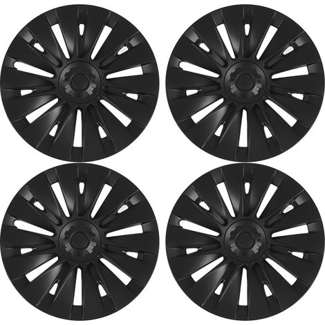 4Jantes Hubcaps 19 Pouces Noir Mat Résistance au Vent Réduite Remplacement Tesla Model Y 2020-2023