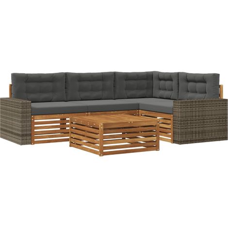 Outdoor Sofa Set 5 pcs Natural and Anthracite 79 x 79 x 37 cm vidaXL (1/5)