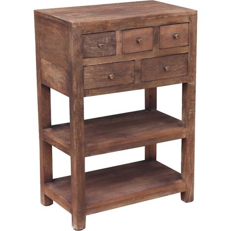 Console avec tiroirs en bois recyclé Indra (1/5)
