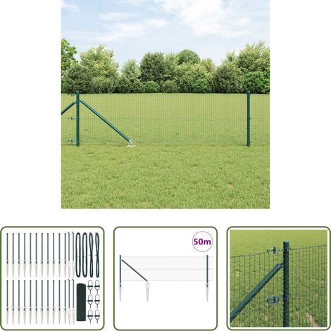 vidaXL Clôture moderne - Poteau de clôture. Vert 50 x 0,6 m (maillage 25 x 25 mm) (1/5)