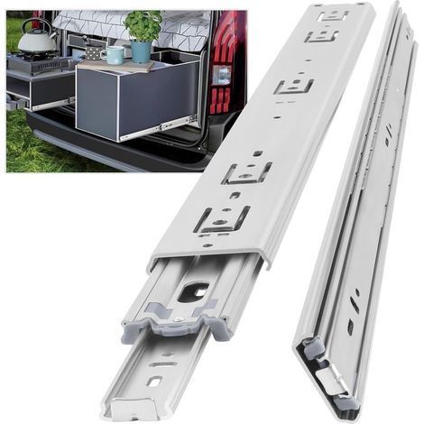 Heavy Duty Drawer Slide, Load Capacity Up to 68kg, Lockless, 500mm Extension, 1 Pair (2 Pieces) (1/5)