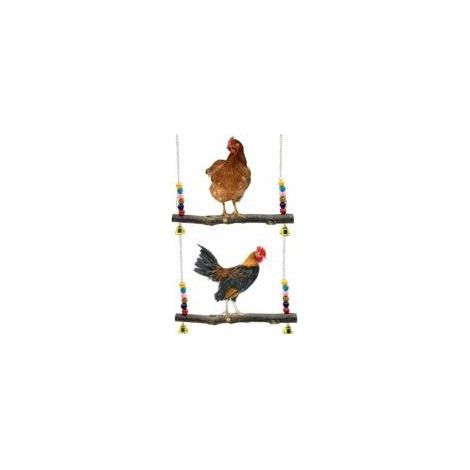 Zubehörset für den Hühnerstall: 2 Schaukeln aus Naturholz, Holzständer für Hühner, Schaukel für Wellensittiche und Hühner, Hühnerspielzeug, Wellensittichtraining. (1/5)
