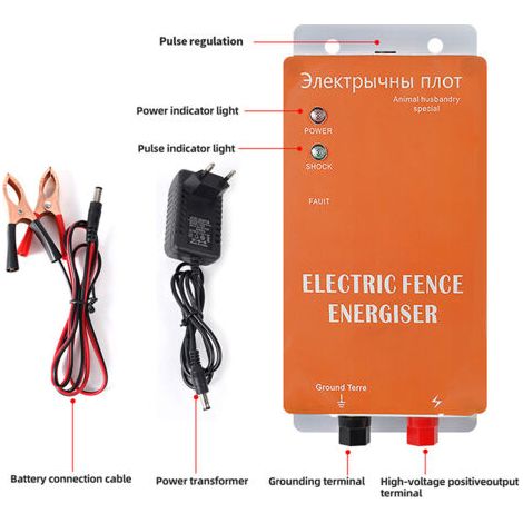 10 KM ELectrificateur De ClôTure BarrièRes Et Corrals ClôTure éLectrique Pour Animaux Pasteur Élevage d'animaux Contrôleur électrique d'esgrime De Vache Moutons Cheval (1/5)