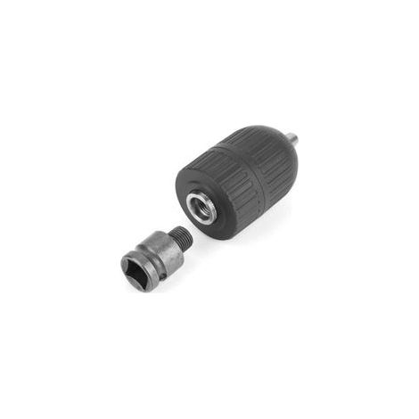 Mandrino per trapano da 2–13 mm a tre ganasce con impugnatura esagonale da 1/4″, compatibile con trapani a percussione e avvitatori elettrici (1/3)