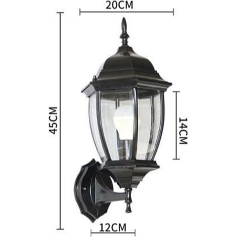 Lampada solare da esterno, applique da parete, apparecchio di illuminazione per esterni con lampadine a LED, apparecchio di illuminazione per esterni per casa e veranda/patio, portalampada da parete p (1/4)