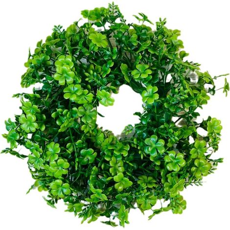 1 Guirlande simulée de trèfle à quatre feuilles verte avec socle de 20CM - Décoration de maison, mariage, intérieur/extérieur (1/3)