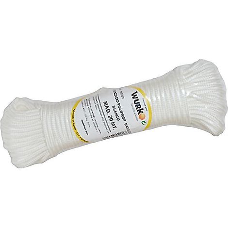 CUERDA TRENZADA POLIPROPILENO BLANCA 20MT BOBINA (1/2)