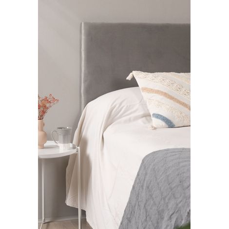 Muebles - Cabecero Smooth Terciopelo para camas de 135 cm - Gris (1/5)