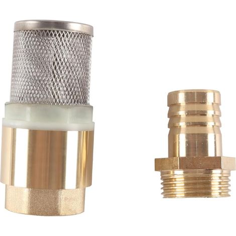 Clapet de Pied 1" BSP, Ressort en Laiton, clapet Anti-Retour, Filtre d'admission de Pompe avec Embout de 25 mm pour Pompe (1/5)