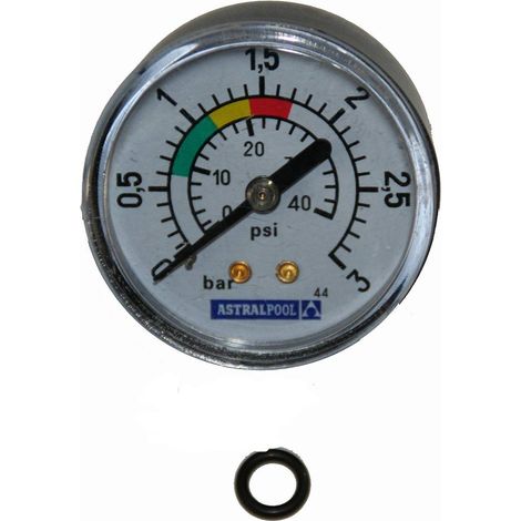 Manomètre 3 Bars pour filtre à sable – Raccord 1/8 pouce – Montage arrière – Joint torique inclus – Pression max 3 kg/cm² – Jardiboutique - 4404010103