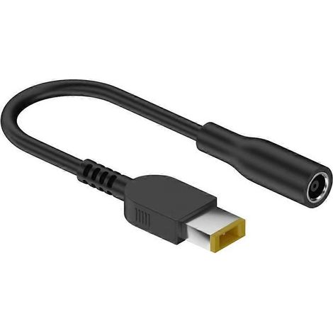 Câble d'alimentation pour ordinateur portable 6,0 x 3,7 mm femelle vers connecteur jack DC 5525 7406 4506 5521 4017 - Lenovo à embouchure carrée (1/4)