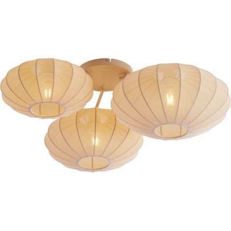 QAZQA Plafoniera Japandi beige a 3 luci - Multi Bida