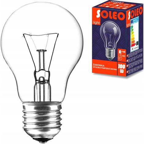 Bombilla tradicional de alta temperatura SOLEO 100W A55 E27 2700K 1050lm (1/4)