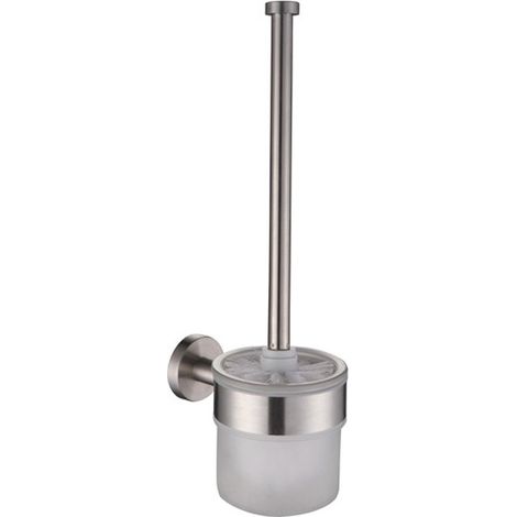 IDRO BRIC Idrobric - Porta scopino con bacinella in Vetro Satinato Serie Steel - Fissaggio ad incollo o con Viti (1/3)