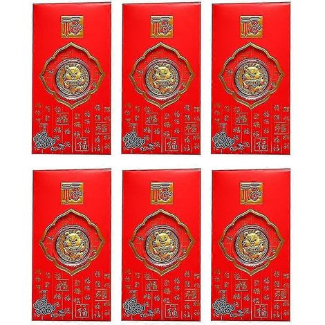 Pièce d'or de l'année du Tigre, enveloppe rouge scellée, enveloppe rouge du Nouvel An, feuille d'or B (1/5)