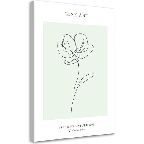 Tableau sur toile Fleur - Dessin au trait 40x60 (1/5)