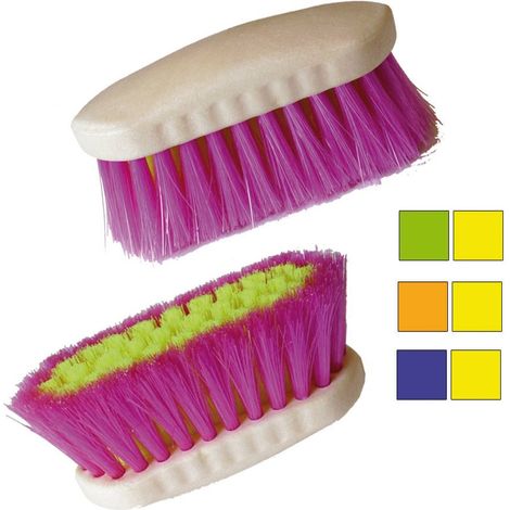 Bruschino bicolore in fibra sintetica fluorescente: Unica, rosa