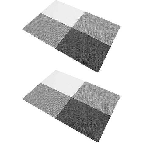 Lot de 2 sets de table décoratifs en PVC noir pour la maison (1/5)