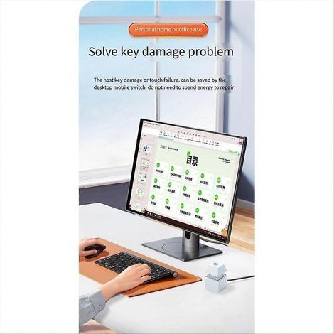Interrupteur d'ordinateur pour carte mère PC, bouton carré marche/arrêt avec voyant LED externe et câble d'extension de 2 m (1/5)