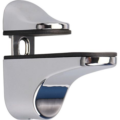 AGE 4 Pièces Support de Tablette en Verre,Réglables Alliage de Zinc Poli Salle de Bains Étagère en Verre pour Le Verre Et Les Planchers En Bois Jusqu'À 3-20 mm D'Épaisseur Max (1/4)