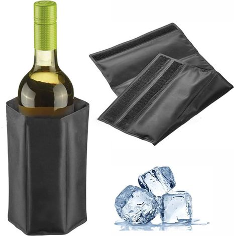 Lot de 2 Refroidisseurs de Bouteille de Vin et Champagne Manchon Refroidisseur de Bouteille avec Gel Réfrigérant (1/5)