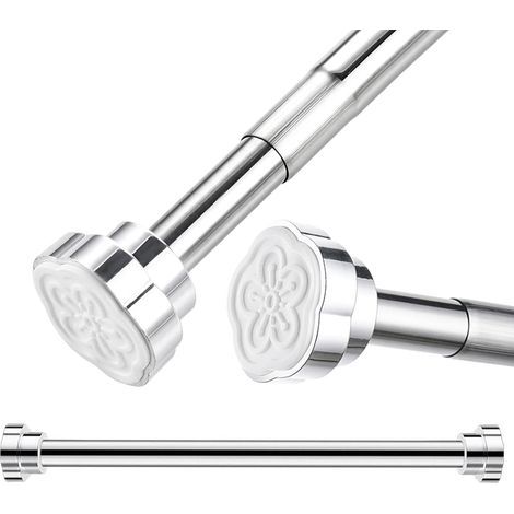 Extendable Rod, 40-55cm, Stainless Steel Telescopic Rod, Curtain Rod, Shower Rod, Clothes Rail Curtain Rod, Wardrobe Tension Rod, No Drilling (1/5)