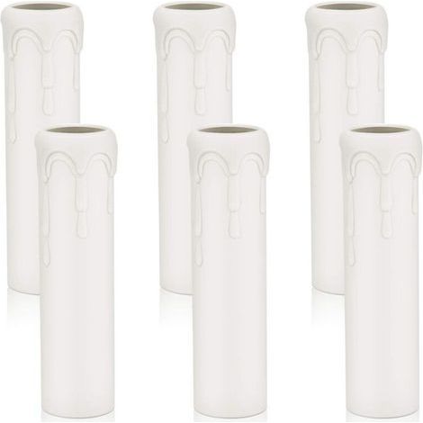 6 Pièces Tubes à Bougie avec Goutte, Cache-Bougie en Plastique pour Chandelles de Noël, Halloween et Lustres Muraux (1/5)