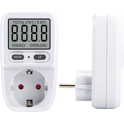 Wattmetro 230V/16A, misuratore di energia con spina, misuratore di consumo energetico, regolatore di consumo di potenza con display LCD, potenza massima 3680W (1 pz) (1/5)