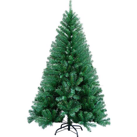 Jiubiaz Árbol de Navidad artificial de 210 cm con 950 ramas de PVC, árbol con soporte, árbol de Navidad artificial verde (1/5)