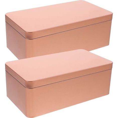 Set aus 2 leeren Teedosen, Aufbewahrungsboxen für Schmuck, Geschenke, Kekse und Süßigkeiten (1/5)
