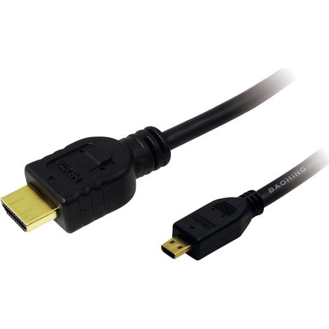 Câble de raccordement LogiLink HDMI Fiche mâle HDMI-A, Fiche mâle HDMI-Micro-D 2.00 m noir CH0032 4K