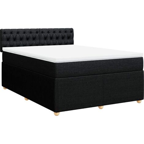 Giroletto a Molle con Materasso Nero 140x190 cm in Tessuto vidaXL (1/5)