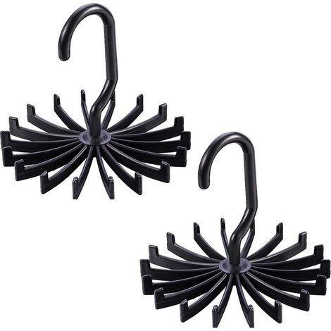 1 pièce Support de rangement rotatif suspendu, rotation 360°, pour cravates foulards ceintures, gain d'espace (1/5)