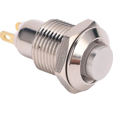 Bouton-poussoir momentané, interrupteur marche/arrêt à démarrage progressif, étanche, tête ronde haute en métal, 10 mm, 3 V (1/5)