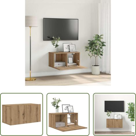 Meuble TV mur - Ensemble meuble TV Marron 60 x 30 x 30 cm Bois d'ingénierie (1/5)