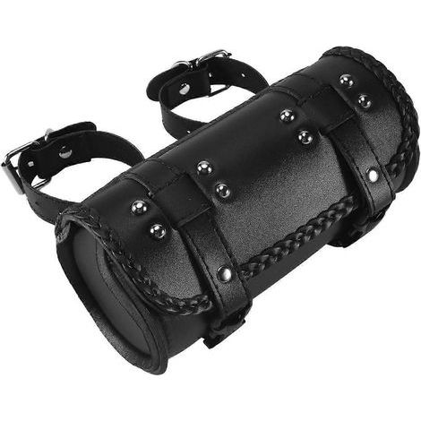 Sacoche de fourche compatible pour moto, sacoche à outils en cuir PU pour guidon de vélo, sac de rangement enroulable pour dossier, sacoche de selle JG (1/5)