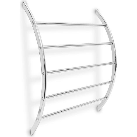 Porte-serviettes mural en acier inoxydable moderne 70 x 56,5 x 15,5 cm avec 5 barres design élégant (1/4)