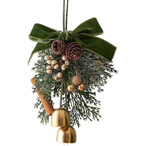 Christmas Ornament Plush Bell Wreath Hanging 25Cm Lightweight 25 Cm Compact (1/5)
