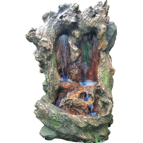 Granimex Taki Polystone Wasserfall mit Pumpe und LED-Beleuchtung Zierbrunnen Wasserspiel 99x48x60 cm (1/2)