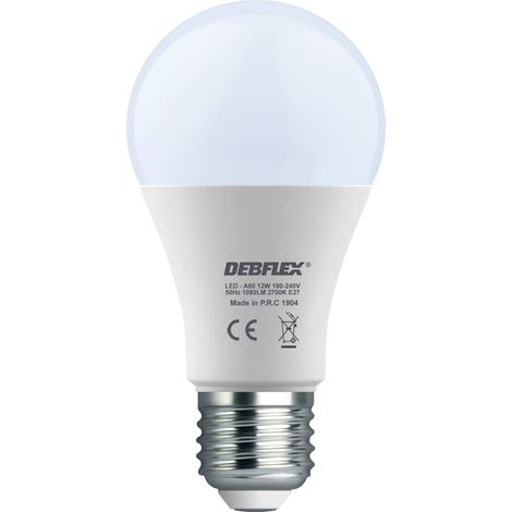 Ampoule Led - Ampoule gros culot à vis - Ampoule led Baillonnette - Ampoule Flamm e - Equivalent ampoule halogene - Ampoule Led A60 Culot E27 2700 K (1/5)