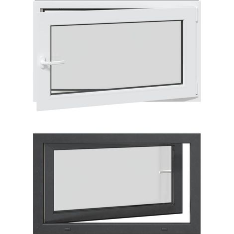 Fenêtre de sous-sol RISOR 100 x 70 cm PVC et verre Anthracite vidaXL (1/5)