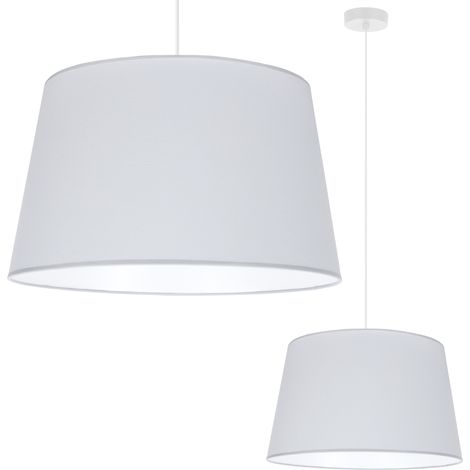 LÁMPARA COLGANTE GAJA CONO BLANCA 1 LUZ PLANA PANTALLA GRIS 44CM (1/5)