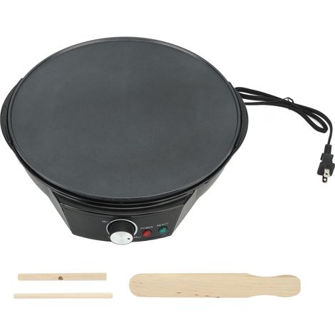 Crêpière électrique 900W, plaque 30cm antiadhésive, température réglable, avec accessoires, prise US 110V (1/5)