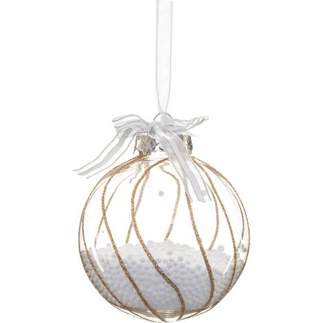 Kugel mit Kugeln im Inneren D.8cm Gold - Champagner linie