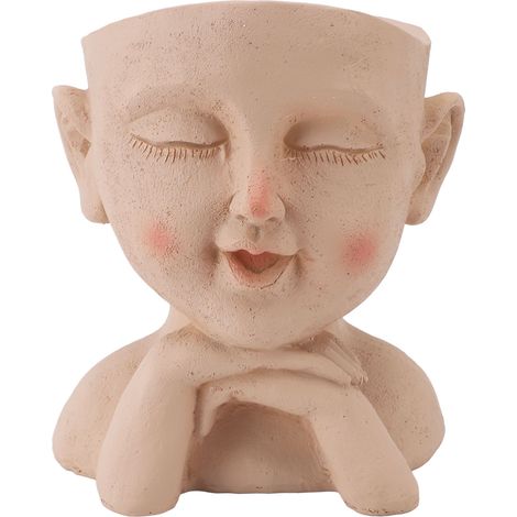 Pot de fleurs en résine Homme visage design Pot à plantes succulentes avec trous drainage décoratif original cadeau (1/4)