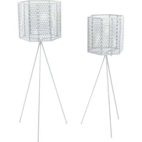 Ensemble de 2 cache-pots sur pieds en métal MESH