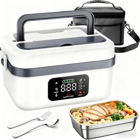 Boîte à Lunch Électrique Sans Fil 1L, Lunch box Chauffante avec Chauffage Programmable, Minuterie, pour Voyage et Bureau (1/5)