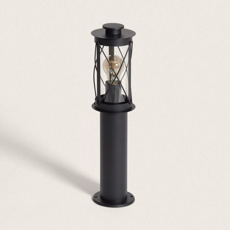 Lampioncino per Esterni da Superficie 50cm Acciaio Inossidabile Gedja Nero