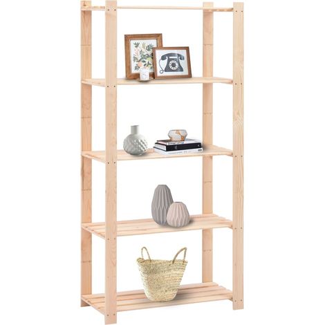 Étagères de rangement à 5 niveaux 3 pcs 80x38x170 cm Pin 250 kg CFW39499 (1/5)
